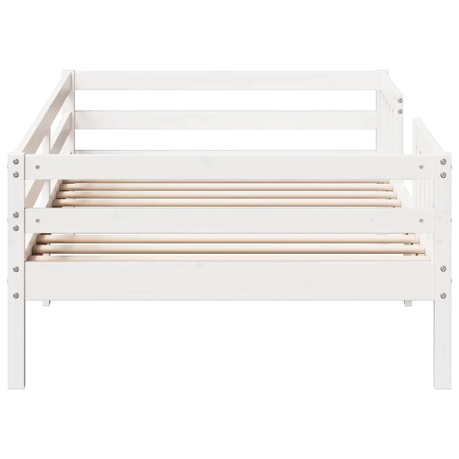 Cadre de lit sans matelas blanc 90x200 cm bois de pin massif - 5