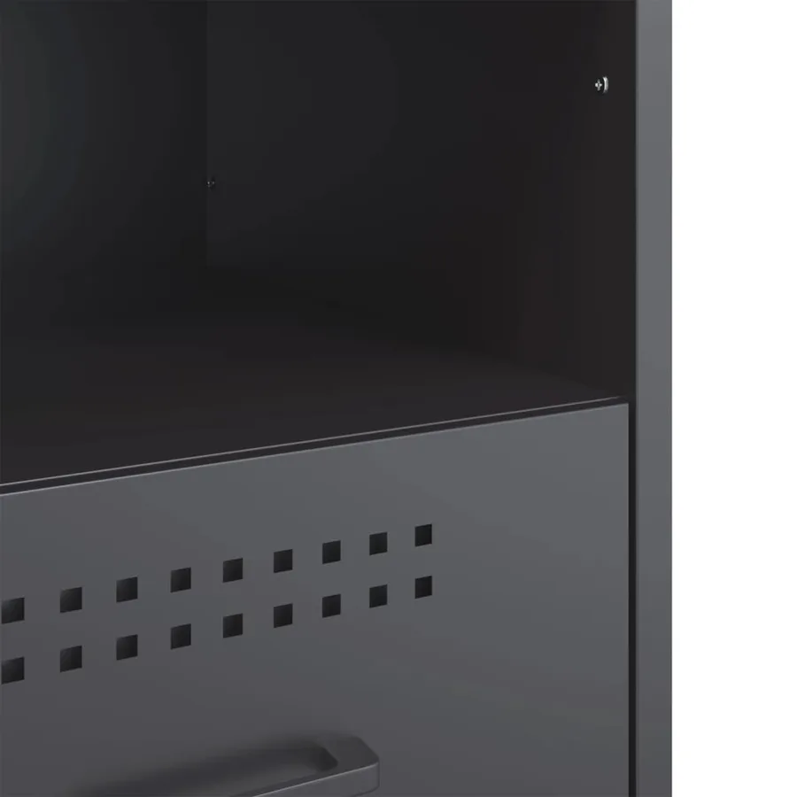 Table de chevet anthracite 36x39x50,5 cm acier - 11