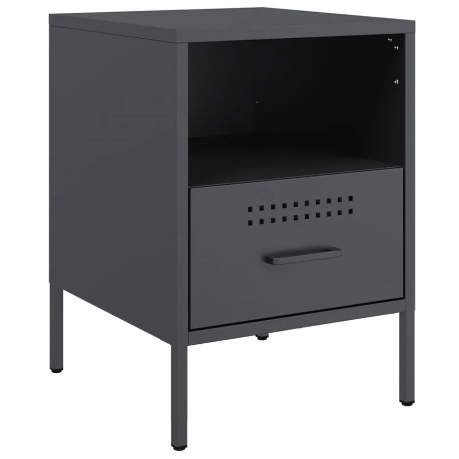 Table de chevet anthracite 36x39x50,5 cm acier - 2
