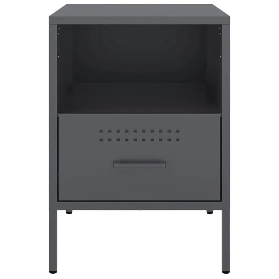 Table de chevet anthracite 36x39x50,5 cm acier - 6