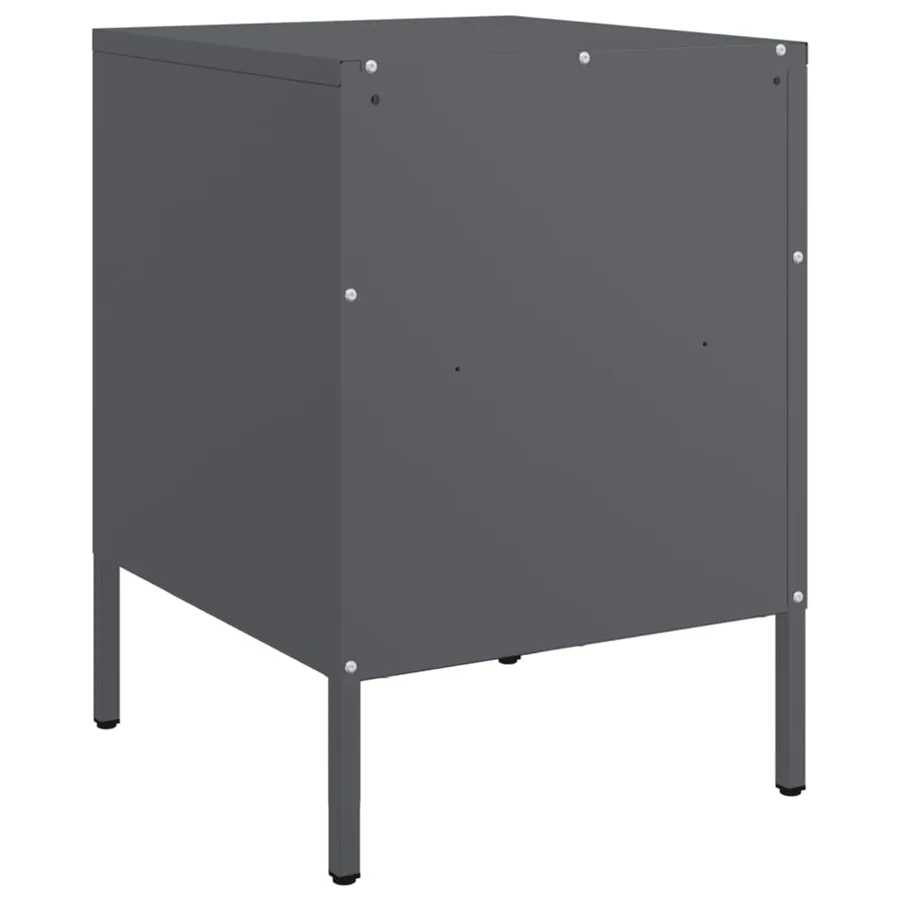 Table de chevet anthracite 36x39x50,5 cm acier - 8