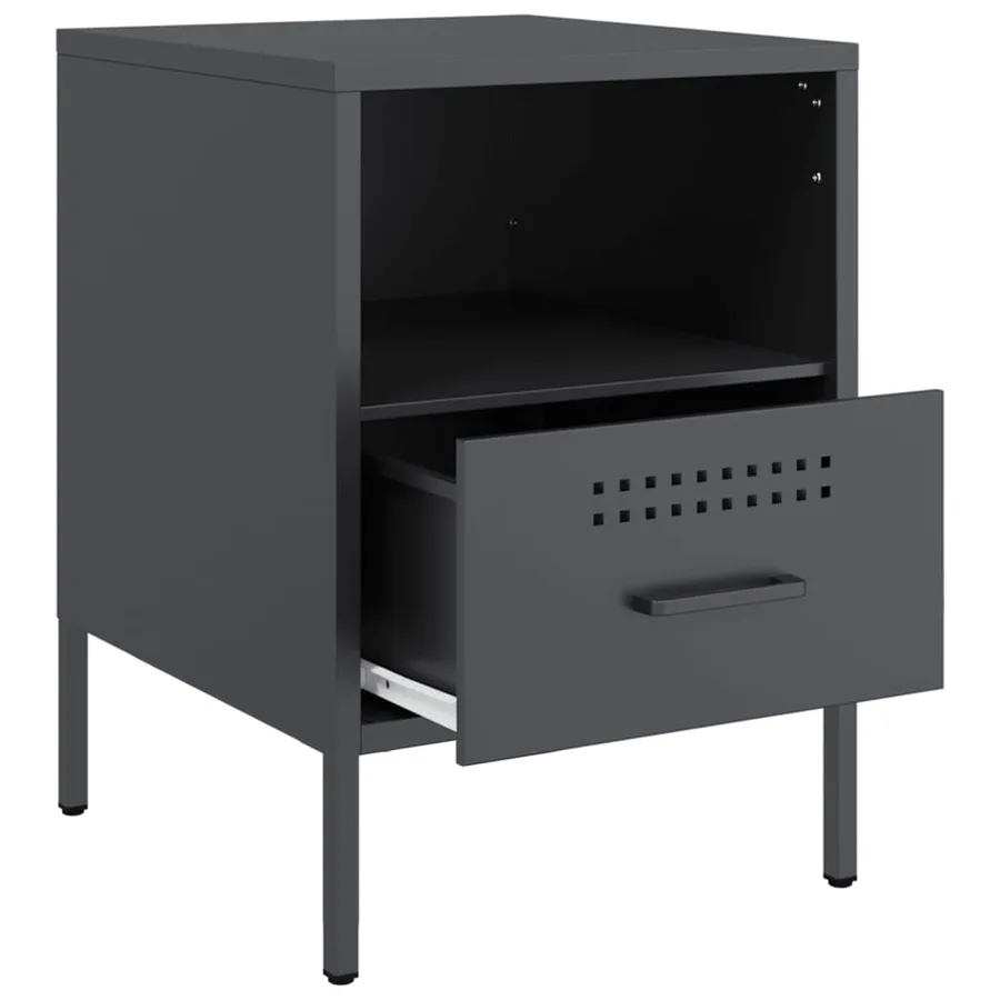 Table de chevet anthracite 36x39x50,5 cm acier - 9