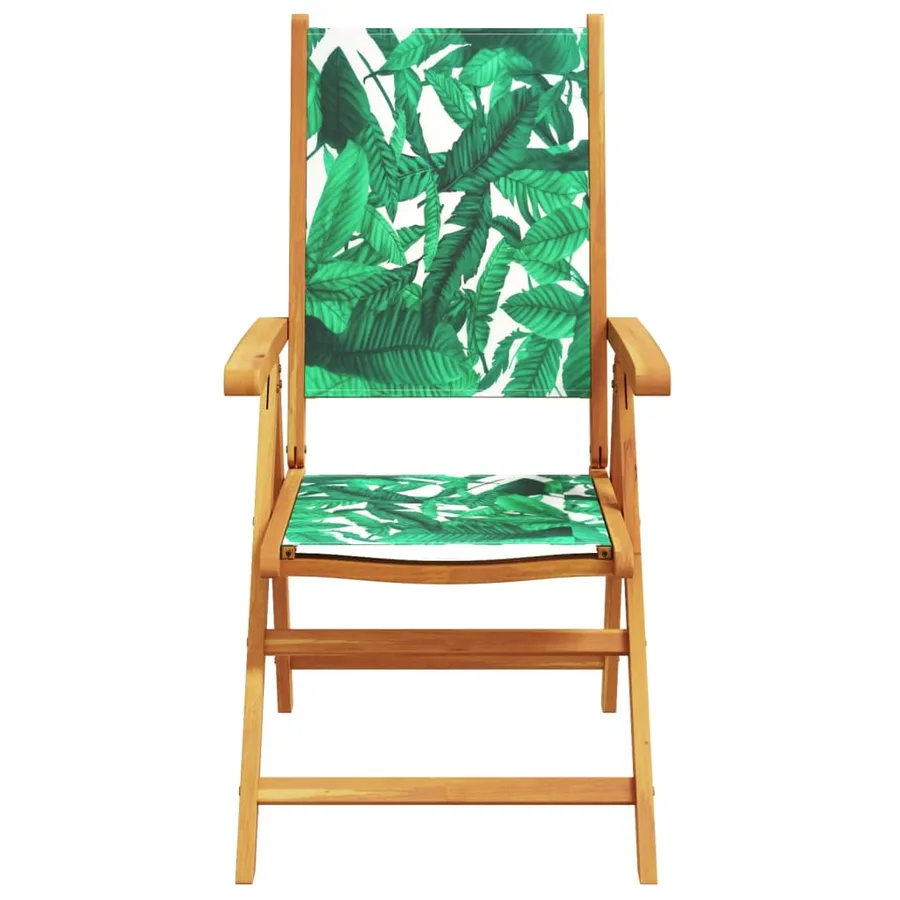 Chaises inclinables de jardin lot de 8 vert tissu bois massif - 4