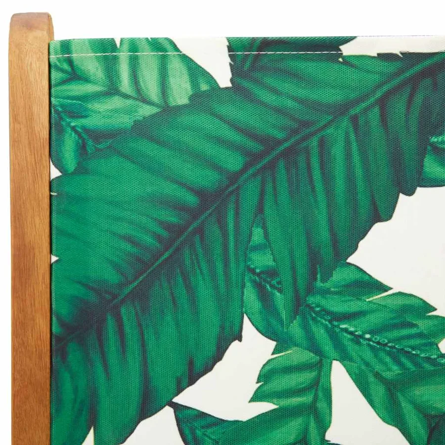 Ensemble à manger de jardin 7 pcs motif de feuilles tissu bois - 10