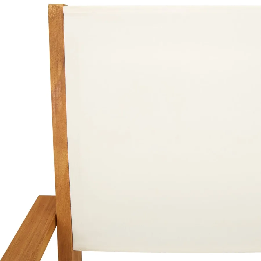 Ensemble de bistro 3 pcs blanc crème tissu et bois massif - 10