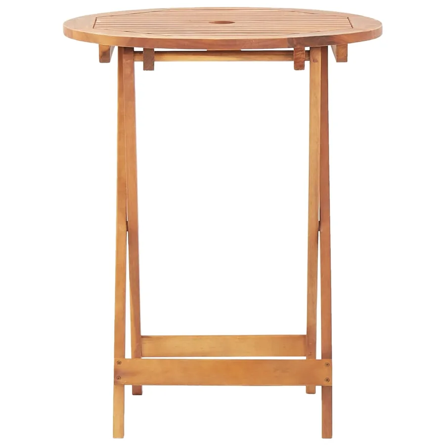 Ensemble de bistro 3 pcs blanc crème tissu et bois massif - 6
