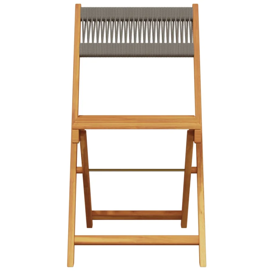 Ensemble à manger de jardin 5pcs gris polypropylène bois massif - 4