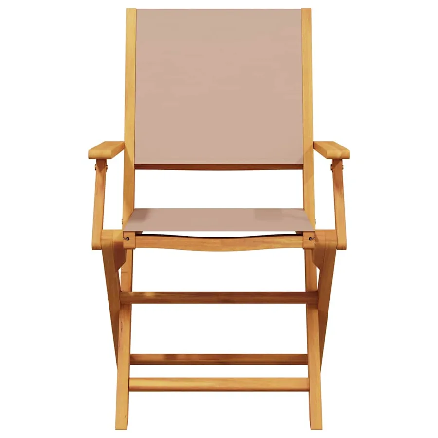 Chaises de jardin lot de 2 taupe bois d'acacia massif et tissu - 5
