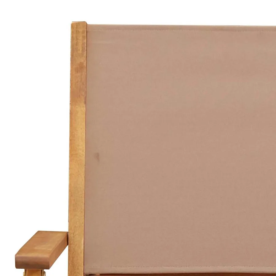 Chaises de jardin lot de 2 taupe bois d'acacia massif et tissu - 9