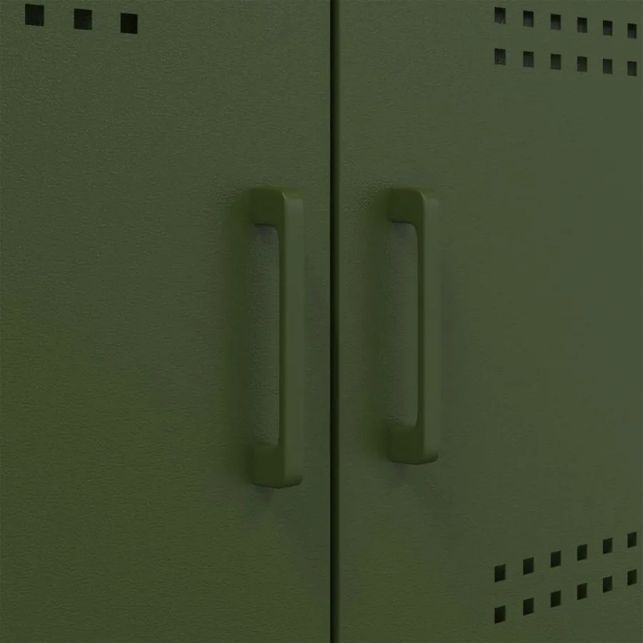 Buffet vert olive 100,5x39x79 cm acier - 12
