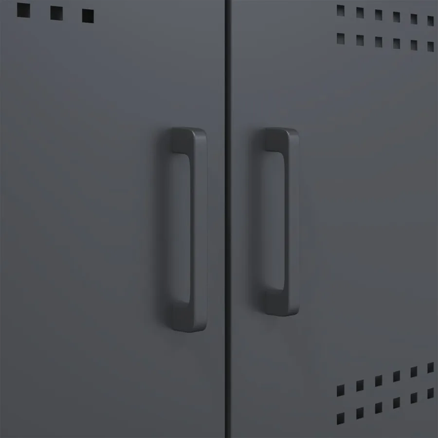 Buffet anthracite 100,5x39x79 cm acier - 12