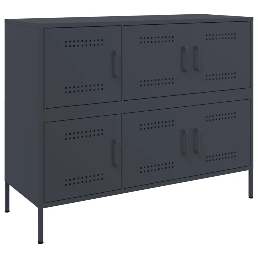 Buffet anthracite 100,5x39x79 cm acier - 2