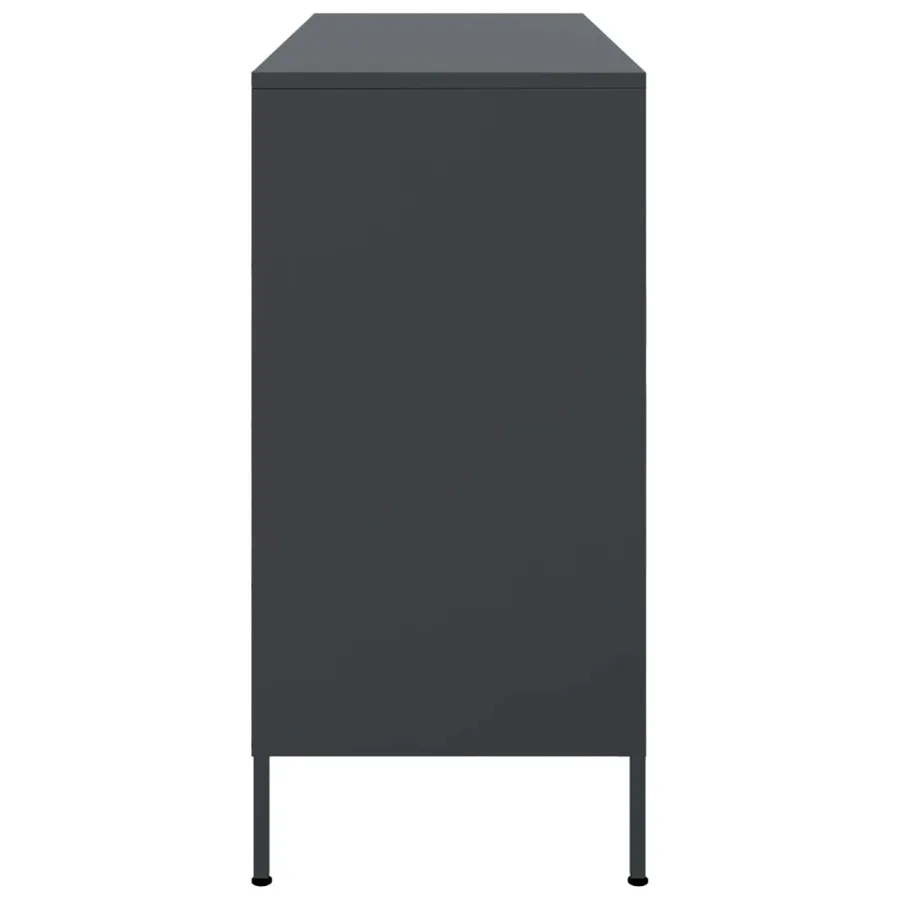 Buffet anthracite 100,5x39x79 cm acier - 7
