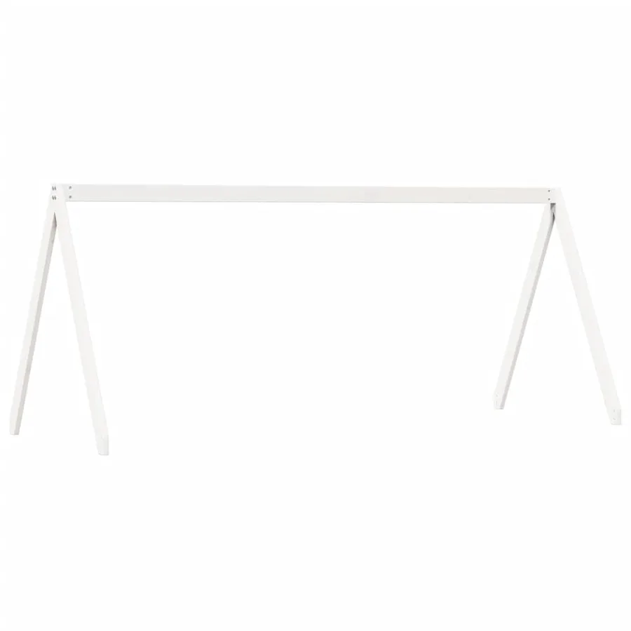 Lit haut sans matelas blanc 90x200 cm bois de pin massif - 8