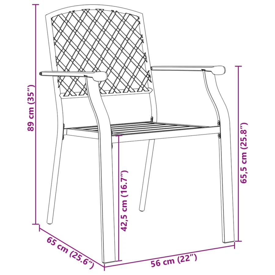 Ensemble de chaises de jardin empilables 5 pcs anthracite - 13
