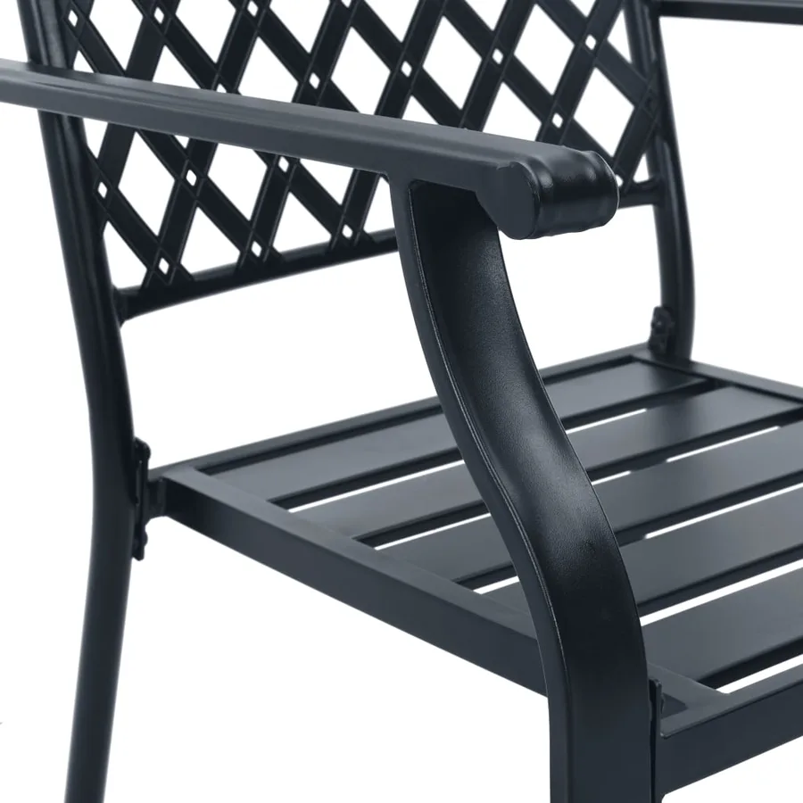 Ensemble de chaises de jardin empilables 5 pcs anthracite - 8