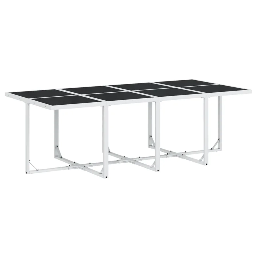 Ensemble à manger de jardin avec coussins 13pcs blanc textilène - 3