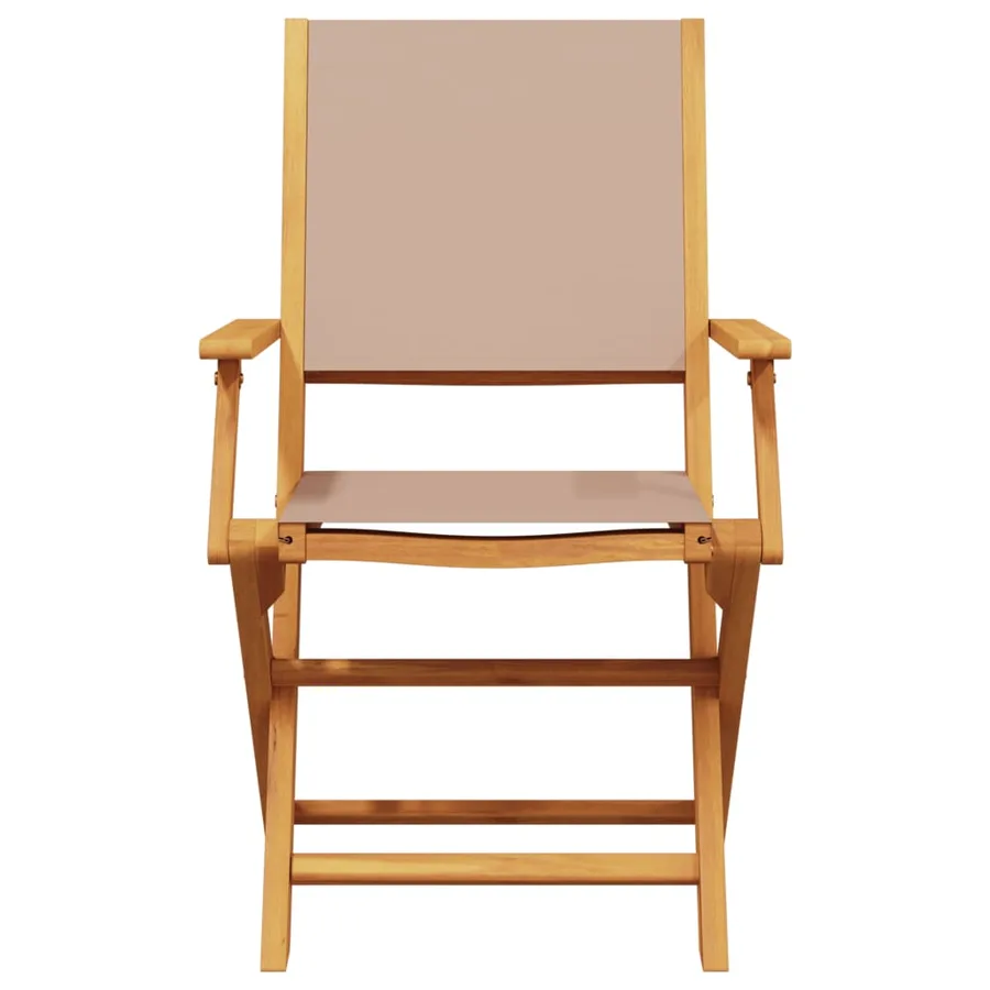 Ensemble de bistro 3 pcs taupe tissu et bois massif - 4
