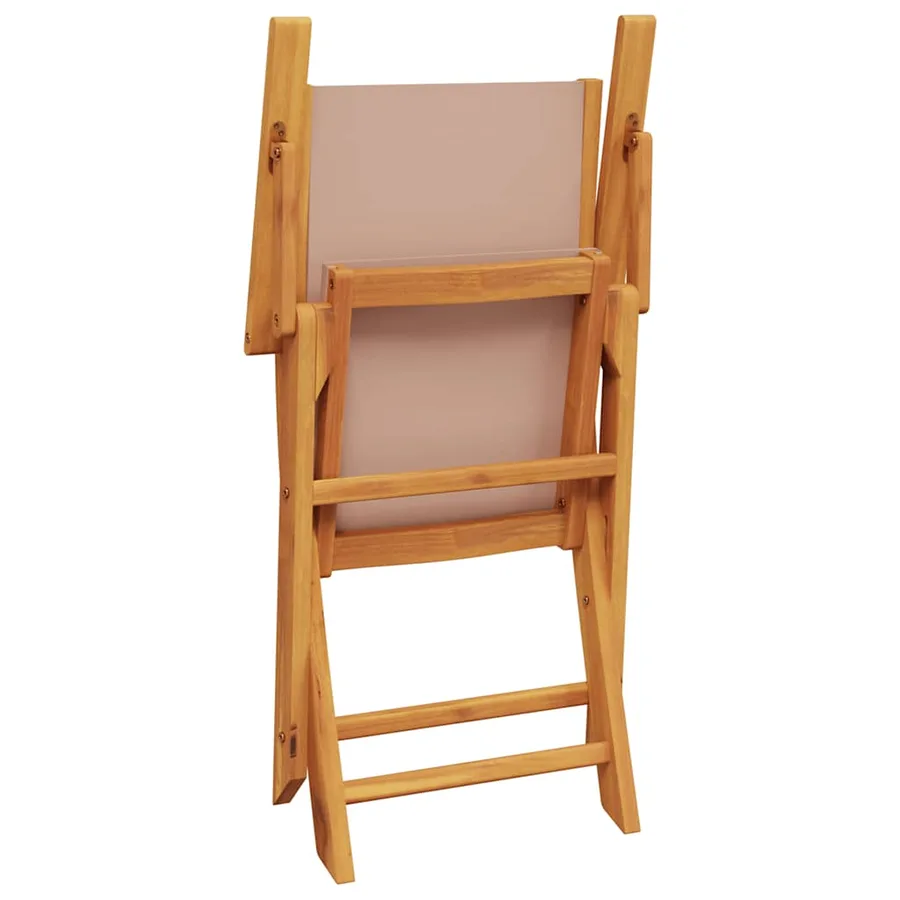 Ensemble de bistro 3 pcs taupe tissu et bois massif - 7