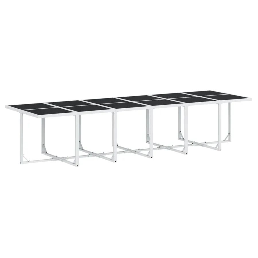 Ensemble à manger de jardin avec coussins 17pcs blanc textilène - 3