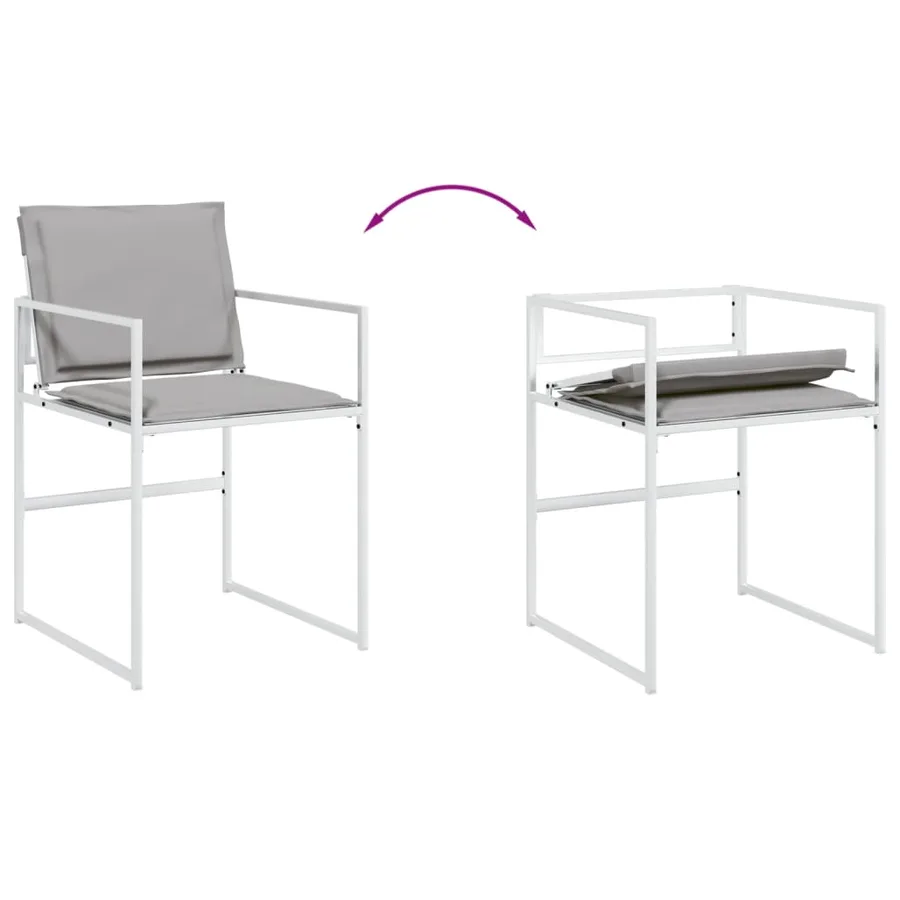 Ensemble à manger de jardin avec coussins 17pcs blanc textilène - 5