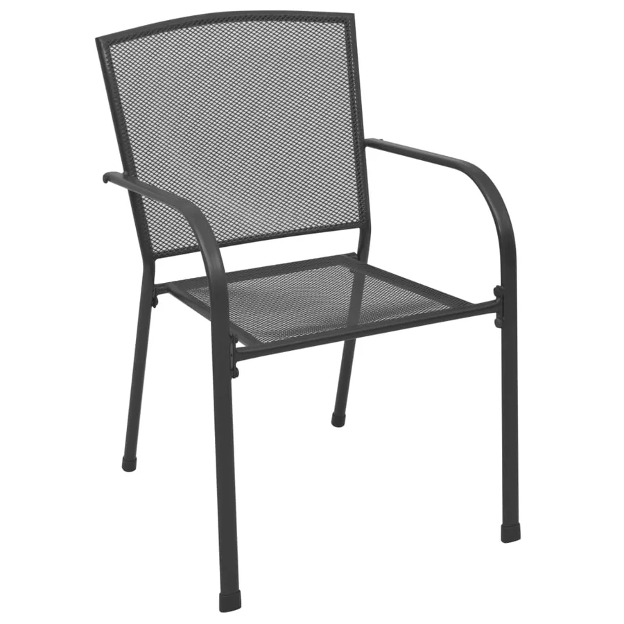 Ensemble de chaises de jardin empilables 5 pcs anthracite - 4