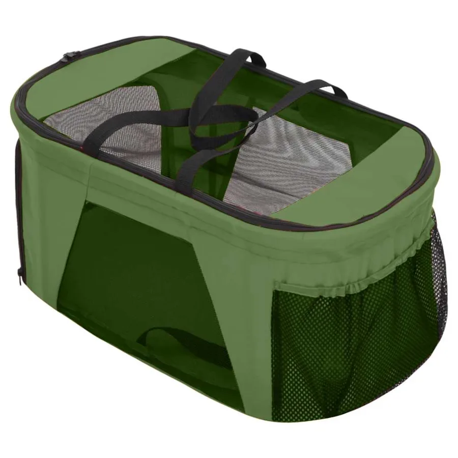 Poussette pour chien pliante à 2 niveaux Vert 83x48x97 cm - 9