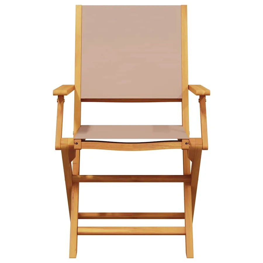 Ensemble à manger de jardin 7 pcs taupe tissu et bois massif - 4