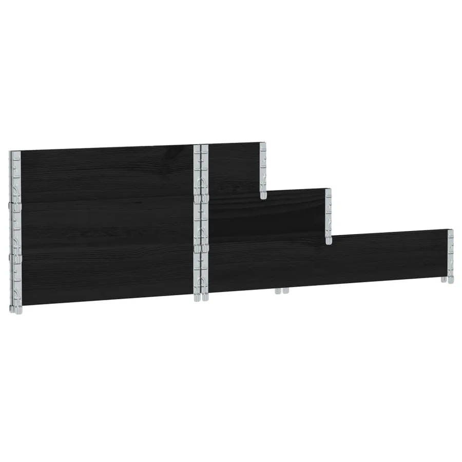 Lit surélevé à 3 niveaux noir 120x80 cm bois de pin massif - 6