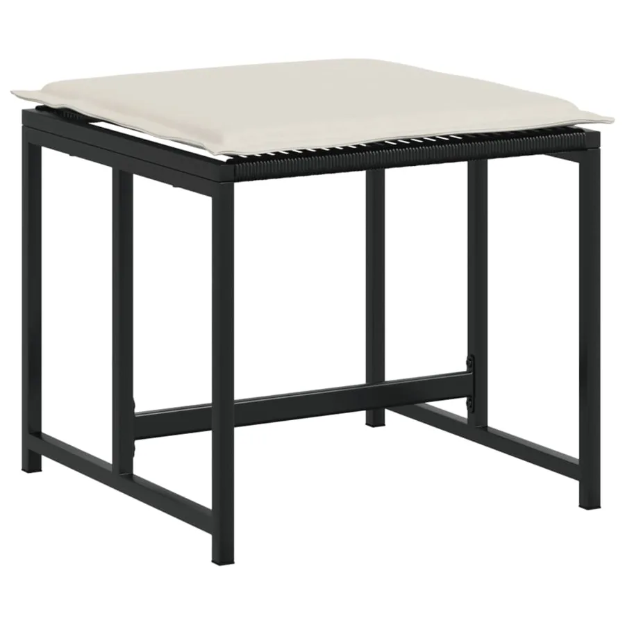 Ensemble à manger de jardin 11 pcs coussins noir résine tressée - 7