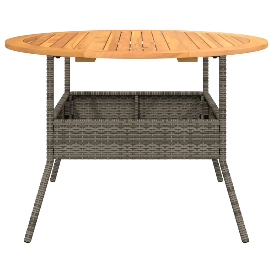 Table de jardin et dessus en bois d'acacia gris résine tressée - 6