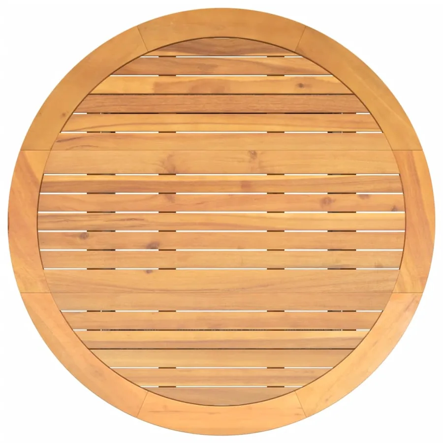 Table de jardin et dessus en bois d'acacia gris résine tressée - 8
