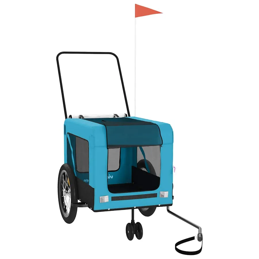 Remorque de vélo pour animaux de compagnie bleu et noir - 3