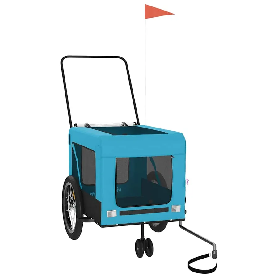 Remorque de vélo pour animaux de compagnie bleu et noir - 4