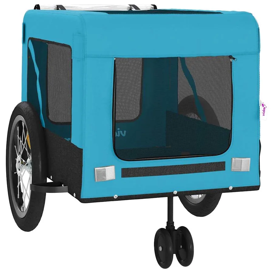 Remorque de vélo pour animaux de compagnie bleu et noir - 6