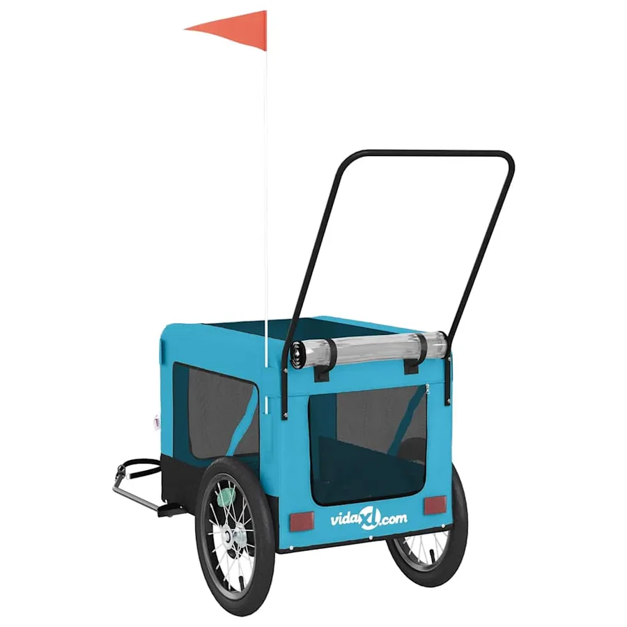 Remorque de vélo pour animaux de compagnie bleu et noir - 9