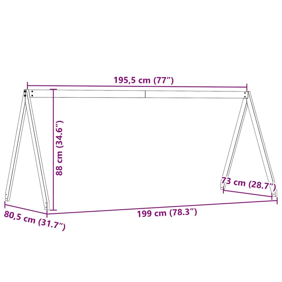 Toit de lit pour enfants 199x80,5x88 cm bois de pin massif - 9