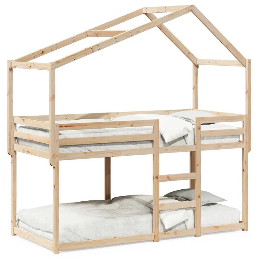 Lit superposé sans matelas 90x200 cm bois de pin massif - 2
