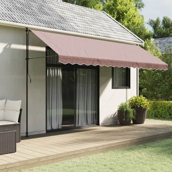Tissu de remplacement de cantonnière d’auvent rayure marron