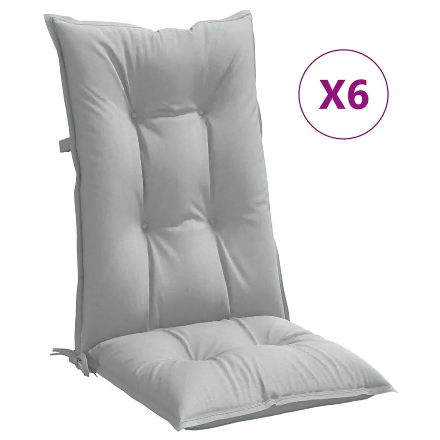 Coussins de chaise à dossier haut lot de 6 gris clair mélangé - 2