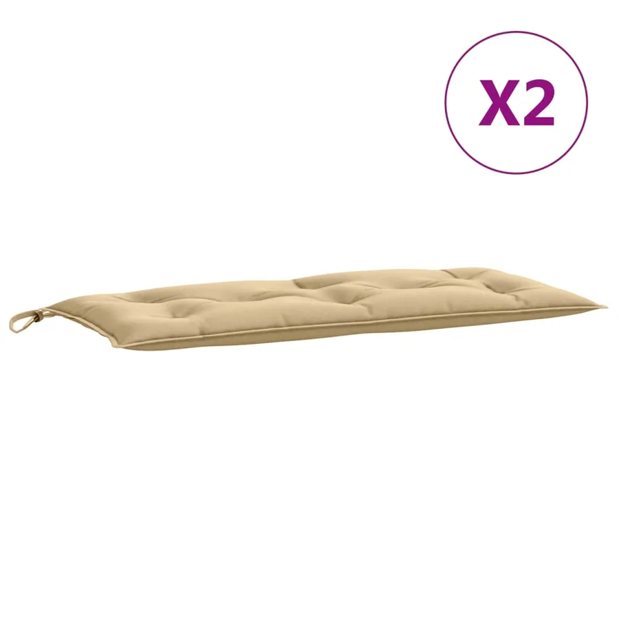 Coussins de banc de jardin lot de 2 beige mélangé tissu - 4
