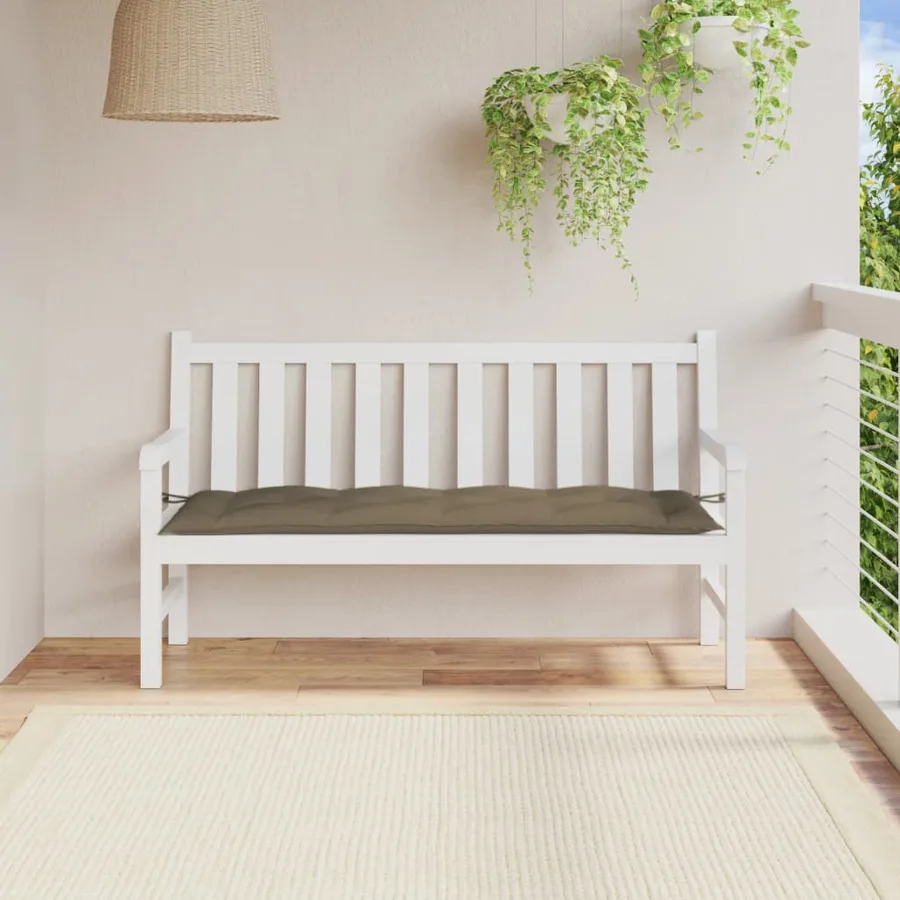 Coussin de banc de jardin taupe mélangé 150x50x7 cm tissu - 3