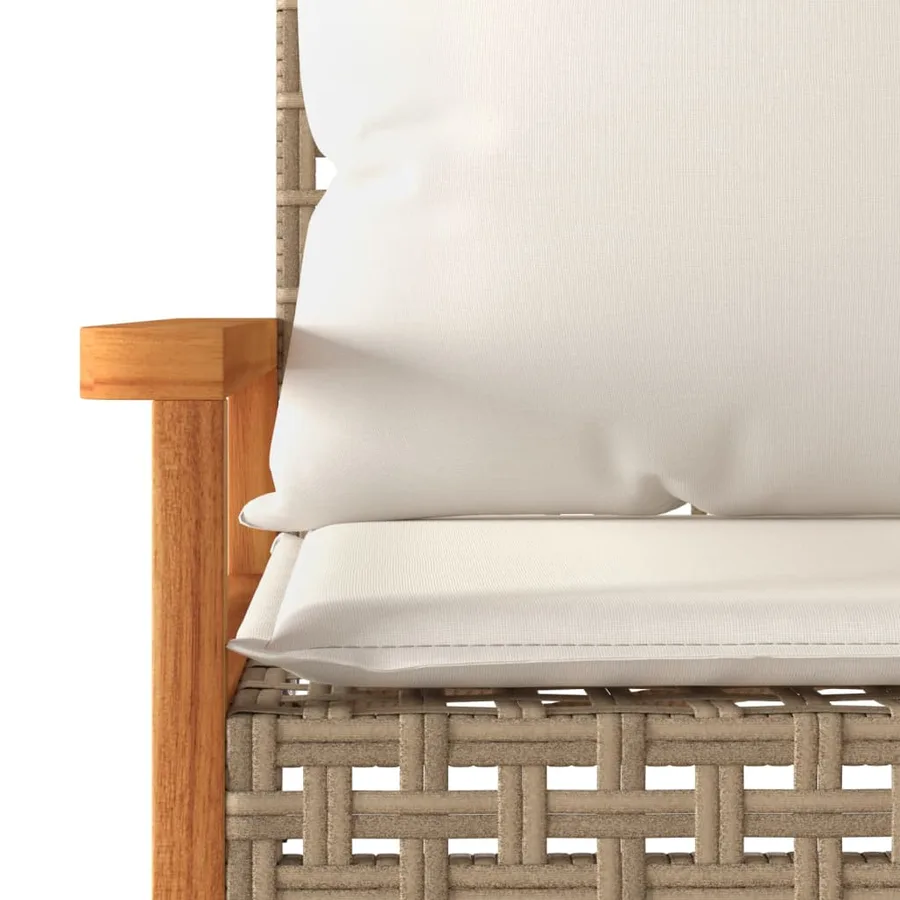 Ensemble de bistro et coussins 3 pcs mélange beige rotin acacia - 8