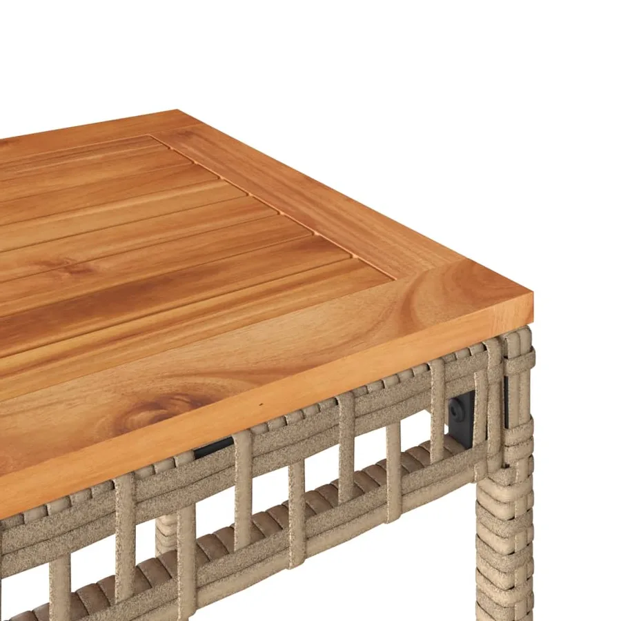 Ensemble de bistro et coussins 3 pcs mélange beige rotin acacia - 9