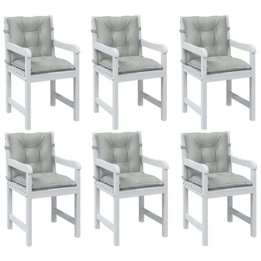 Coussins de chaise à dossier bas lot de 6 gris clair mélangé