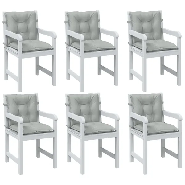 Coussins de chaise à dossier bas lot de 6 gris clair mélangé