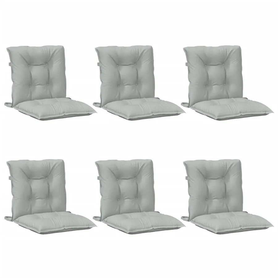 Coussins de chaise à dossier bas lot de 6 gris clair mélangé - 4