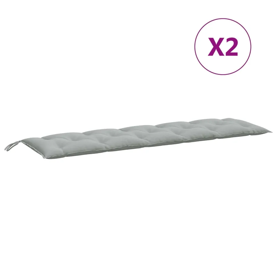 Coussins de banc de jardin lot de 2 gris clair mélangé tissu - 4
