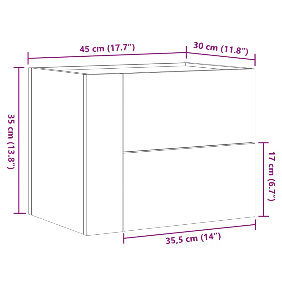 Tables de chevet murales 2 pcs blanc 45x30x35 cm - 12