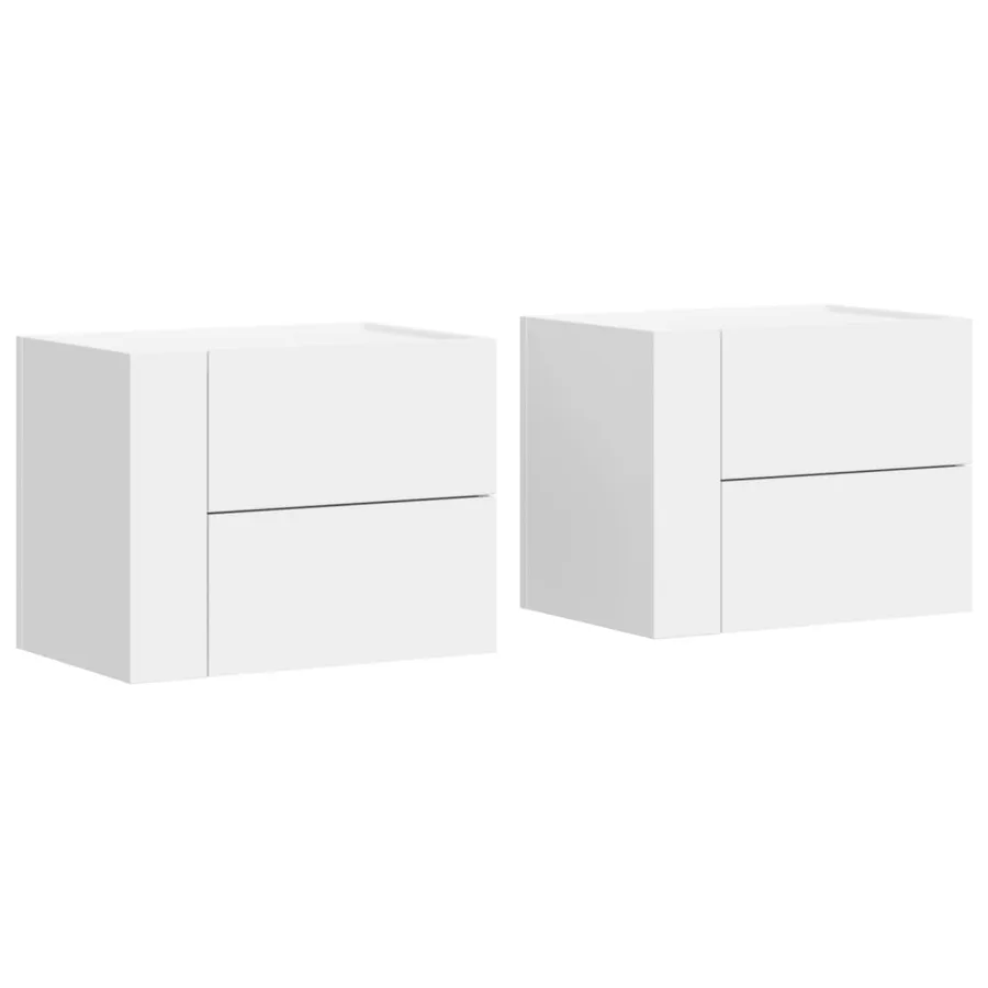 Tables de chevet murales 2 pcs blanc 45x30x35 cm - 2
